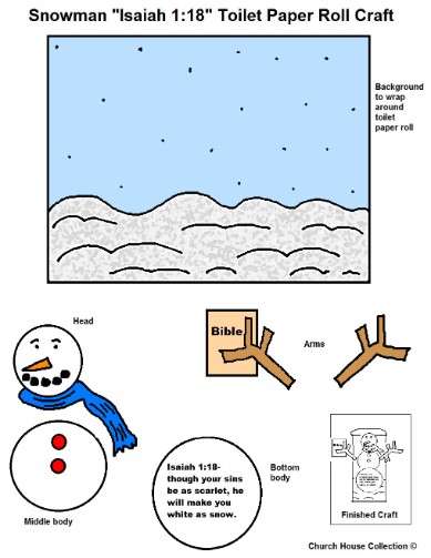 Snowman Toilet Paper Roll Craft Isaiah 1:18
